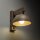 Wandleuchte mit Schalter Holz Metall Beige E27 B:18 cm