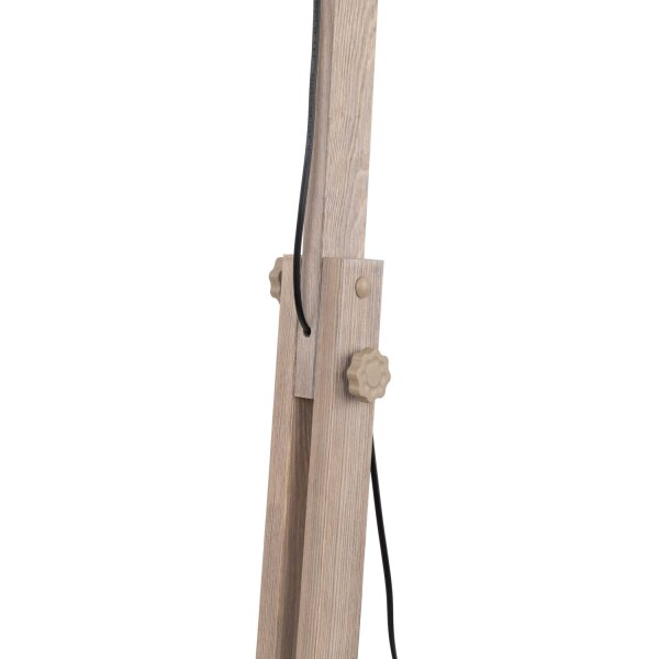 Stehleuchte Beige Holz Metall 80 cm E27 verstellbar