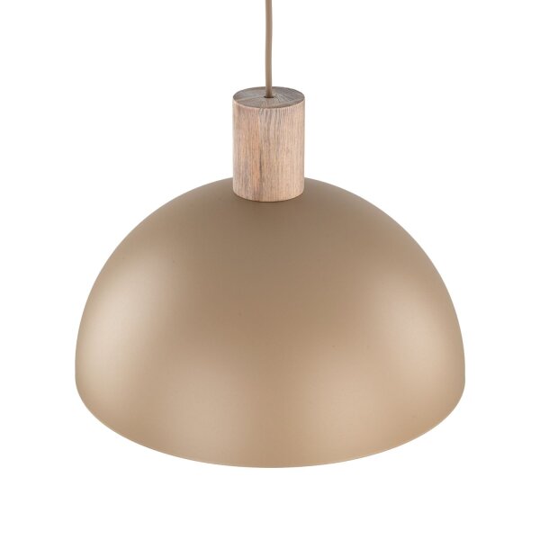 Pendelleuchte Zeitlos Holz Metall Beige B:33,5 cm E27