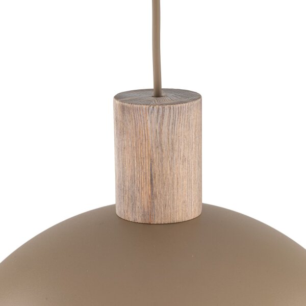 Pendelleuchte Zeitlos Holz Metall Beige B:33,5 cm E27