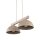 Pendelleuchte Metall Holz 83 cm Beige E27 2-flammig