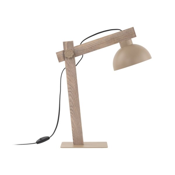 Tischleuchte Holz Metall Beige E27 52 cm flexibel
