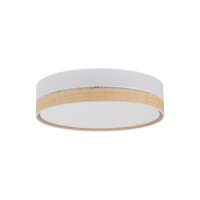 Deckenleuchte Stoff Weiß Natur E27 45 cm blendarm