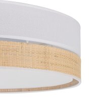 Deckenleuchte Stoff Weiß Natur E27 45 cm blendarm