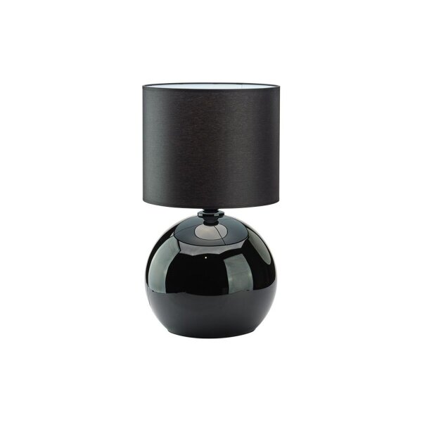 Tischleuchte Schwarz Modern 36 cm E27 Glas Stoff