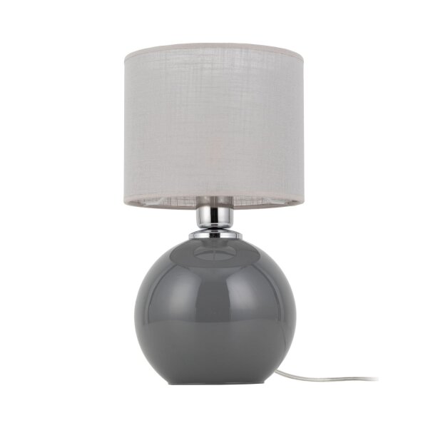 Tischleuchte Grau Modern 36 cm E27 Glas Stoff