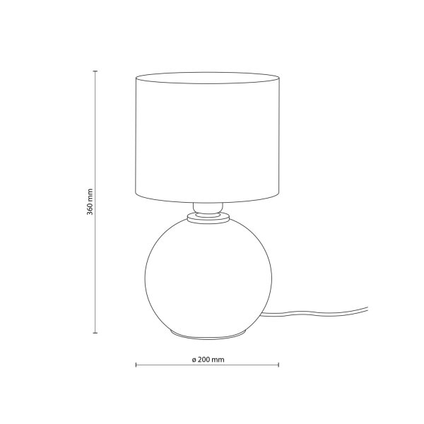 Tischleuchte Grau Modern 36 cm E27 Glas Stoff