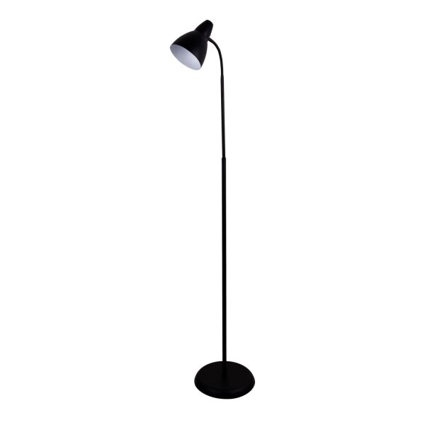 Stehleuchte Modern Metall Schwarz 130 cm E27 Flexibel
