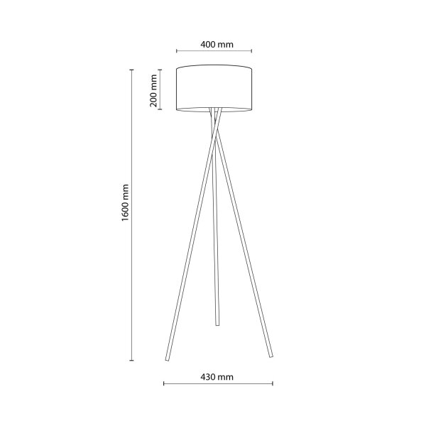 Stehleuchte Metall Zeitlos 160 cm Schwarz E27 Dreibein