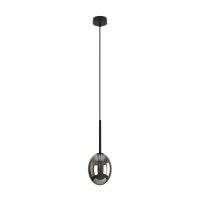 Pendelleuchte Schwarz B:10 cm G9 Metall Glas in Graphit