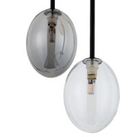 Pendelleuchte Metall Schwarz B:33 cm G9 Glas Mehrfarbig