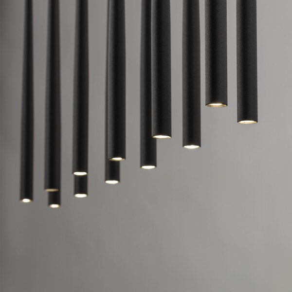 Pendelleuchte Schwarz G9 120 cm Zeitlos Stahl Zylinder