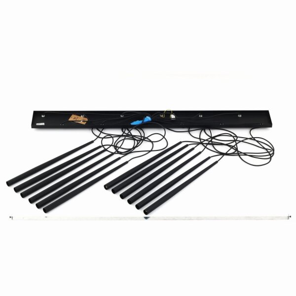 Pendelleuchte Schwarz G9 120 cm Zeitlos Stahl Zylinder