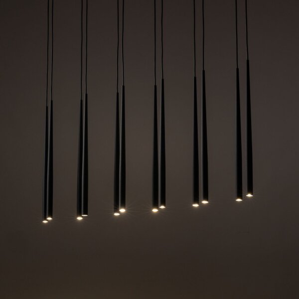 Pendelleuchte Schwarz G9 120 cm Zeitlos Stahl Zylinder