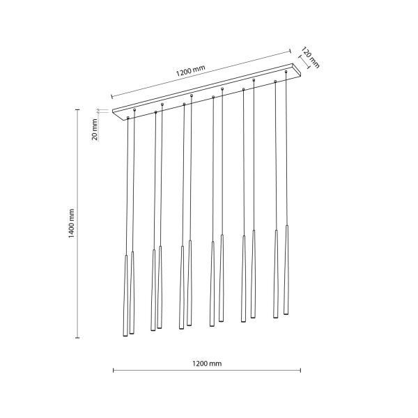 Pendelleuchte Schwarz G9 120 cm Zeitlos Stahl Zylinder
