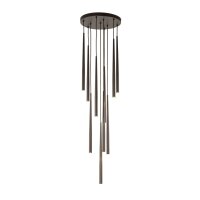 Pendelleuchte Braun B:35 cm 10-flmg G9 Stahl Zylinder