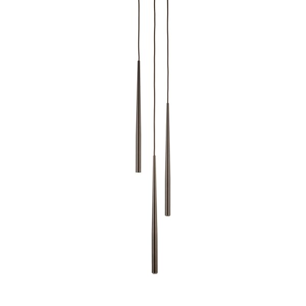 Hängelampe Stahl Zylinder Braun B:20 cm G9 3-flammig