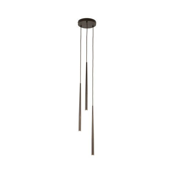 Hängelampe Stahl Zylinder Braun B:20 cm G9 3-flammig
