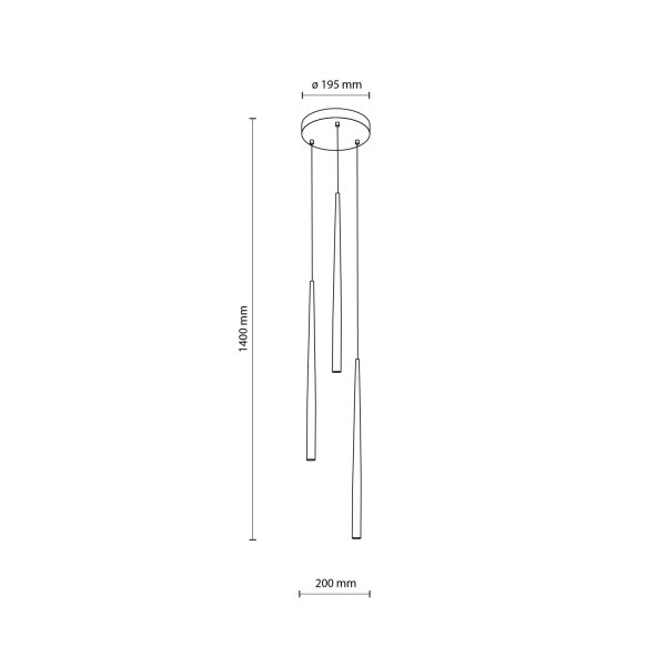 Hängelampe Stahl Zylinder Braun B:20 cm G9 3-flammig