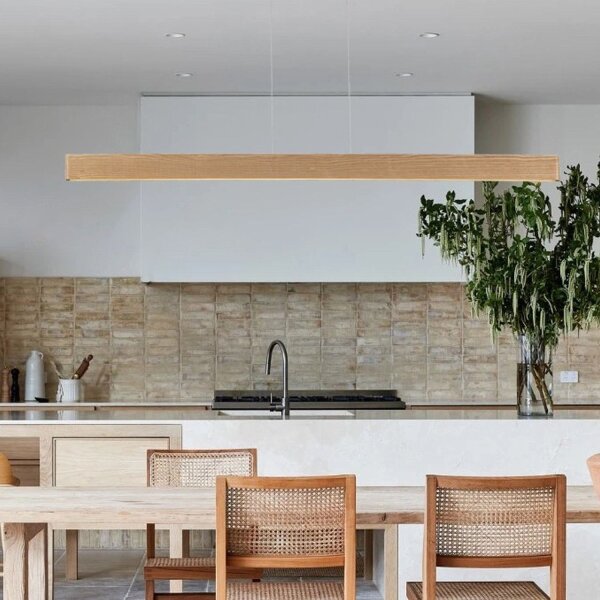 LED Pendelleuchte Holzbalken 150 cm 3000 K warmweiß