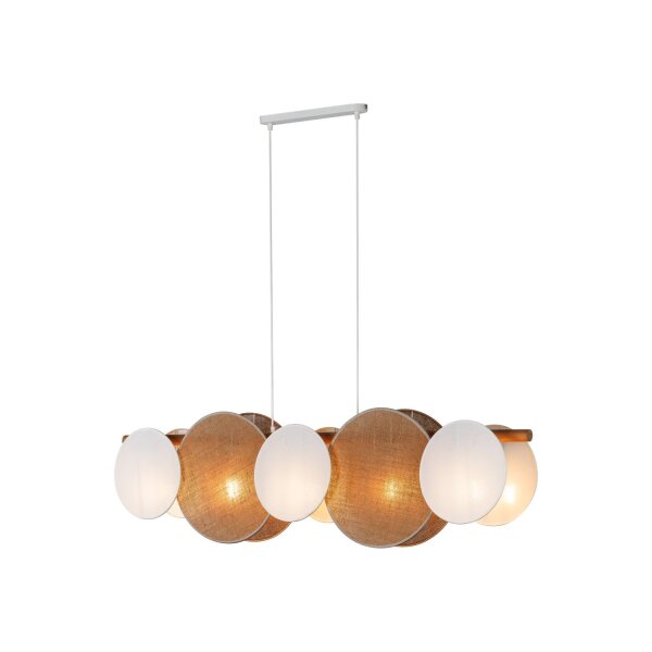 Pendelleuchte Weiß Stoff 125 cm E27 Skandinavisch