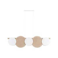 Pendelleuchte Weiß Stoff 125 cm E27 Skandinavisch