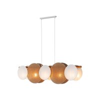 Pendelleuchte Weiß Stoff 125 cm E27 Skandinavisch