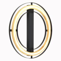 LED Wandleuchte Modern Holz Metall Schwarz B:56,4 cm