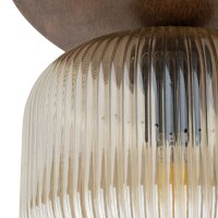 Deckenleuchte Holz Braun E14 42 cm Glas 3-flammig