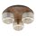 Deckenleuchte Holz Braun E14 42 cm Glas 3-flammig