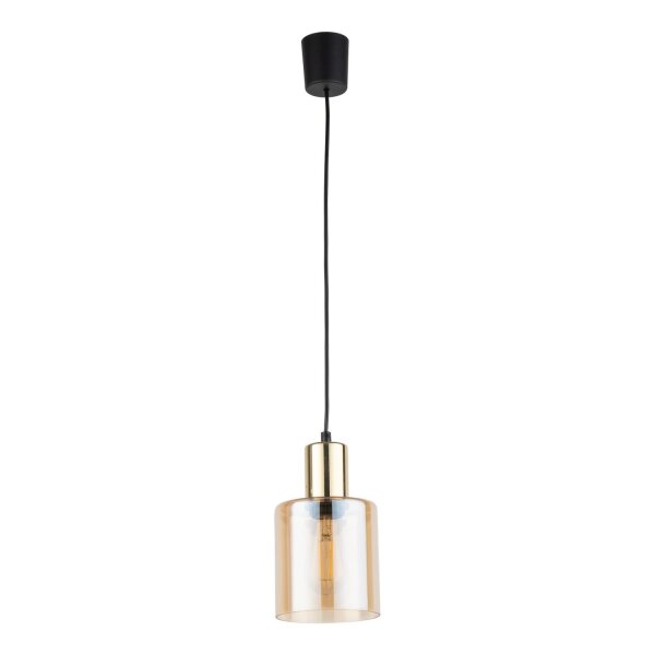 Pendelleuchte Gold Bernstein Glas Elegant Ø12 cm E27