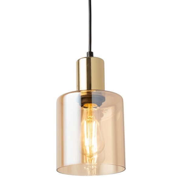 Pendelleuchte Gold Bernstein Glas Elegant Ø12 cm E27