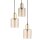 Pendelleuchte Gold Bernstein Glas 3-flammig B:32 cm E27