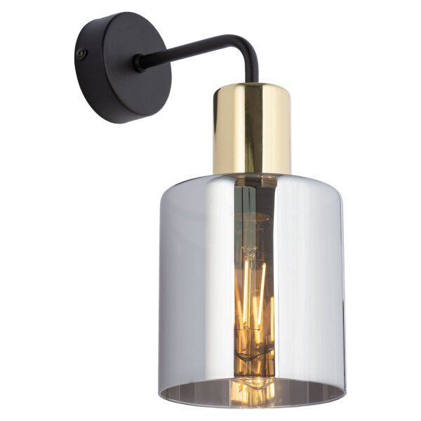 Wandleuchte Gold Graphit Glas Elegant B:12 cm E27