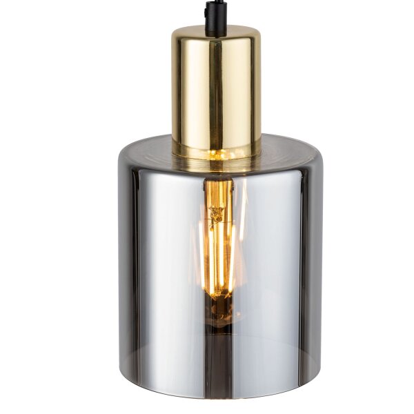 Pendelleuchte Gold Graphit Glas Elegant Ø12 cm E27