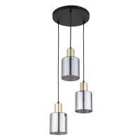 Pendelleuchte Gold Graphit Glas 3-flammig B:32 cm E27