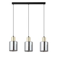 H&auml;ngelampe Gold Graphit Glas 3-flammig 73 cm E27