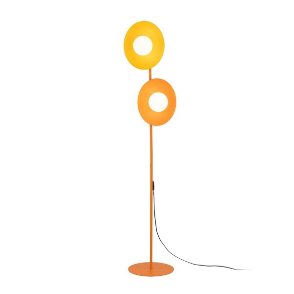 Stehleuchte Orange Metall Glas 160 cm G9 blendarm