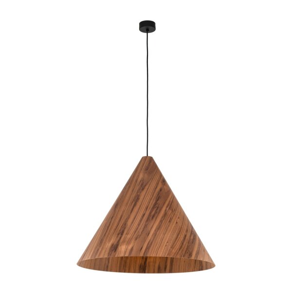 Pendelleuchte Holz Metall Schwarz E27 B:61 cm natürlich