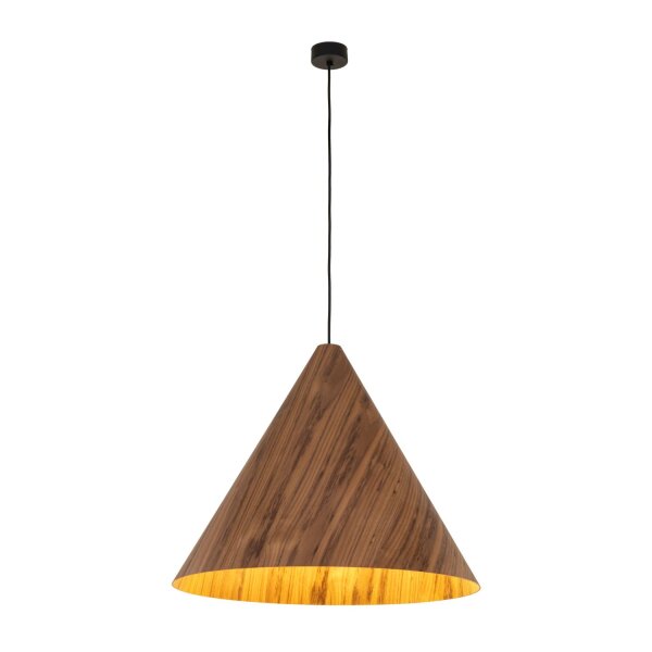 Pendelleuchte Holz Metall Schwarz E27 B:61 cm natürlich