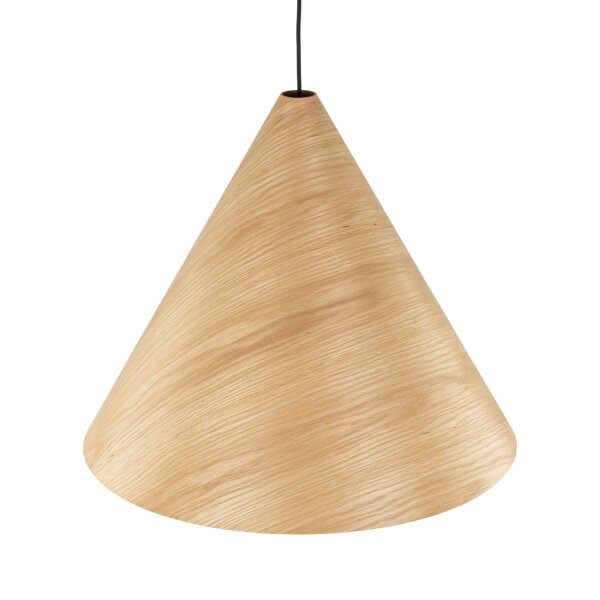 Pendelleuchte Holz hell Metall Schwarz E27 B:61 cm
