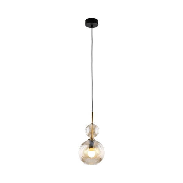 Hängelampe Glas in Bernstein Ø15 cm E14 stilvoll