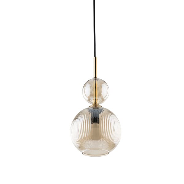 Hängelampe Glas in Bernstein Ø15 cm E14 stilvoll