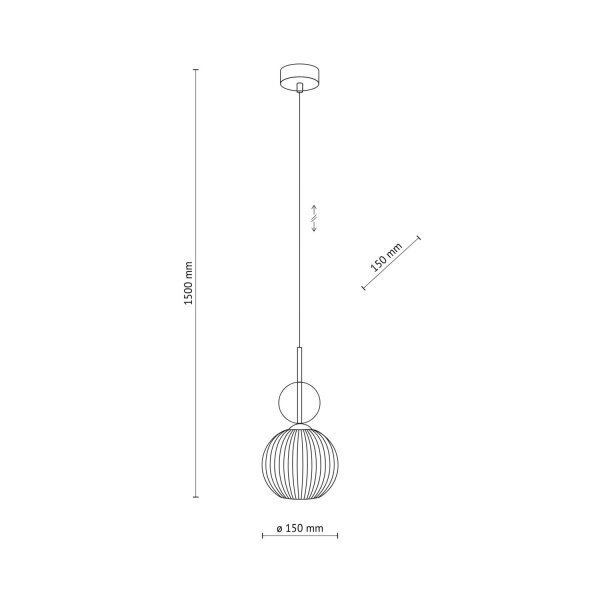 Hängelampe Glas in Bernstein Ø15 cm E14 stilvoll