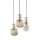 Pendelleuchte Schwarz Metall B:41 cm E14 Glas in Cognac