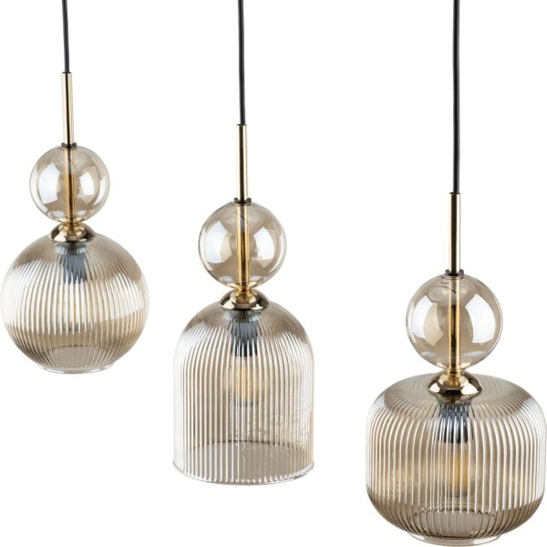 Pendelleuchte 3-flammig B:41 cm E14 Glas in Cognac