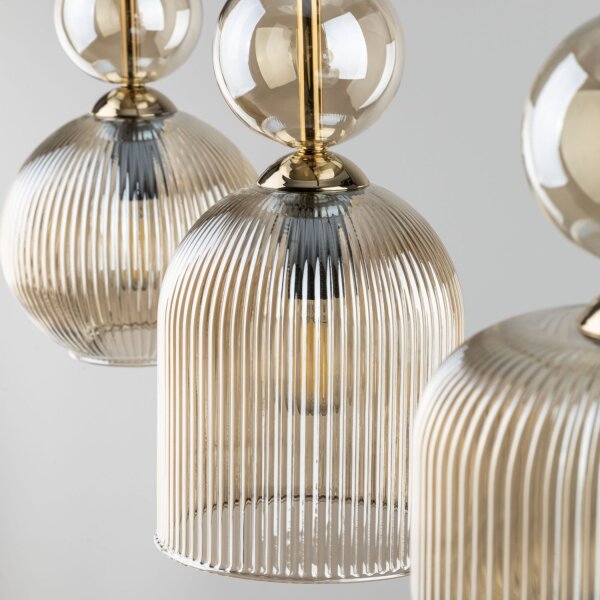 Pendelleuchte 3-flammig B:41 cm E14 Glas in Cognac