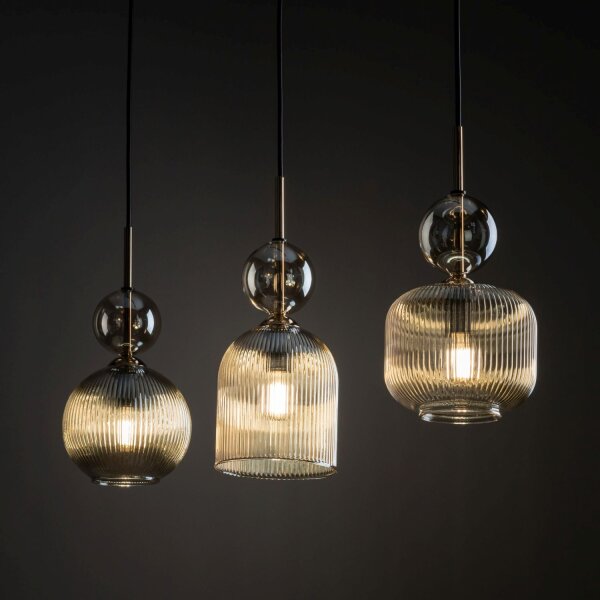 Pendelleuchte 3-flammig B:41 cm E14 Glas in Cognac
