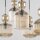 Pendelleuchte Schwarz 8-flmg L:95 cm E14 Glas in Cognac