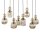 Pendelleuchte Schwarz 8-flmg L:95 cm E14 Glas in Cognac